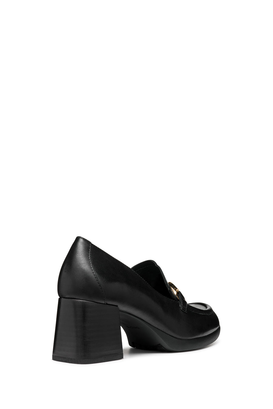 Geox Kadın Siyah Walk Pleasure Toka Detaylı Kalın Topuklu Deri Loafer