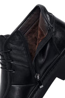 Male Black Zip Closure Lace-Up Leather Casual Boots | Derimod