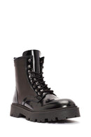 Men's Black Lace-Up Leather Combat Boots | Derimod