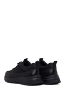 Male Black Lace-Up Thick-Soled Leather Casual Sneaker | Derimod