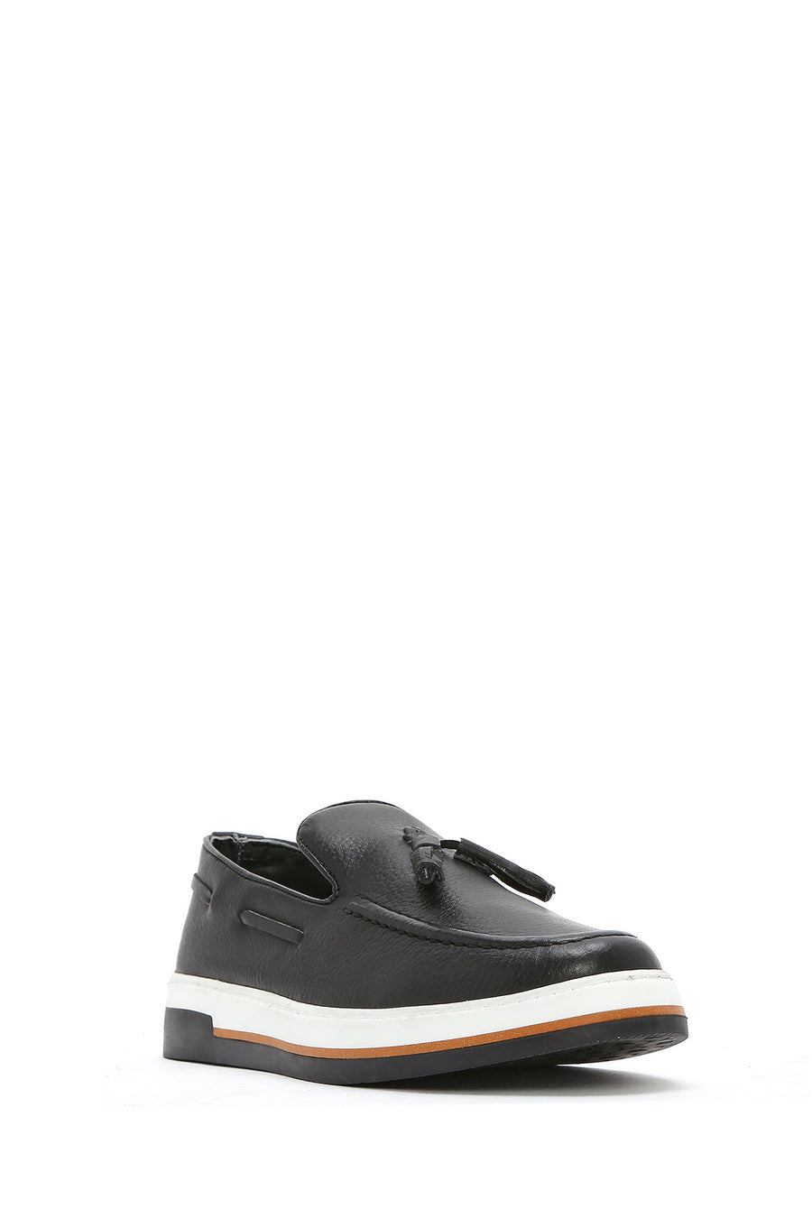 Men's Black Tasseled Leather Casual Loafer