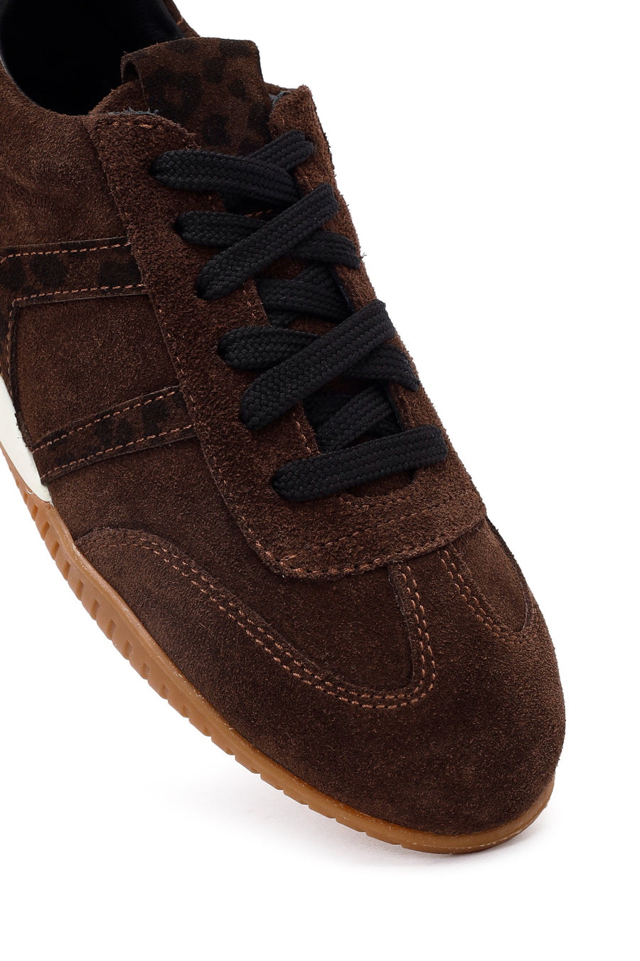 Kadın Kahverengi Bağcıklı Süet Deri Sneaker