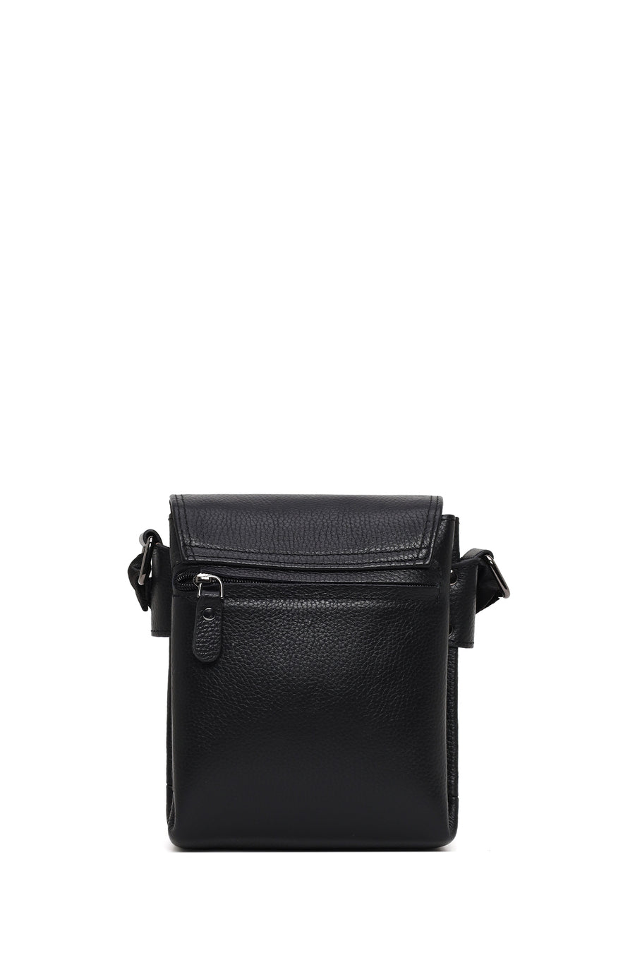 Male Black Leather Messenger Bag