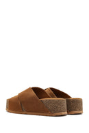 Kadın Taba Kalın Tabanlı Süet Deri Terlik | Derimod