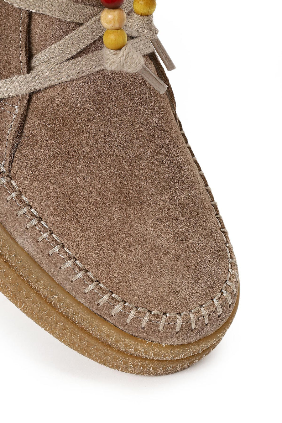 Woman Mink Lace-Up Thick-Soled Suede Teddy Boots