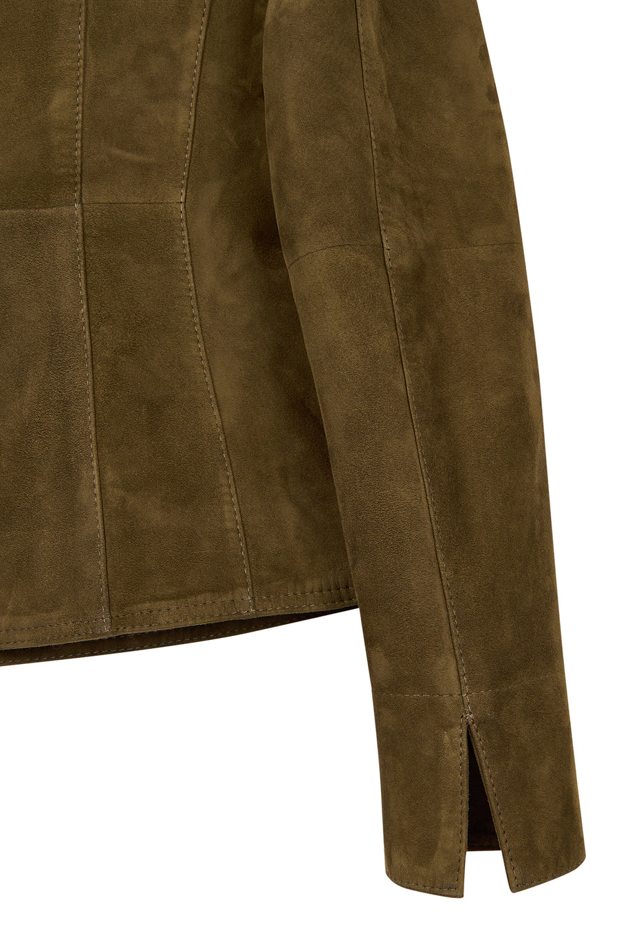 Lara Woman Green Short Suede Leather Jacket