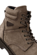 Men's Mink Lace-Up Nubuck Leather Casual Boots | Derimod