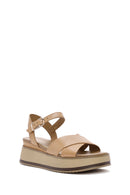 Women's Tan Leather Sandals | Derimod