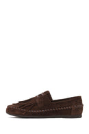Woman Brown Tasselled Suede Loafer | Derimod