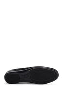 Men's Black Printed Leather Casual Loafer | Derimod