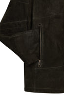 Lorenzo Male Gray Stand Collar Suede Leather Jacket | Derimod