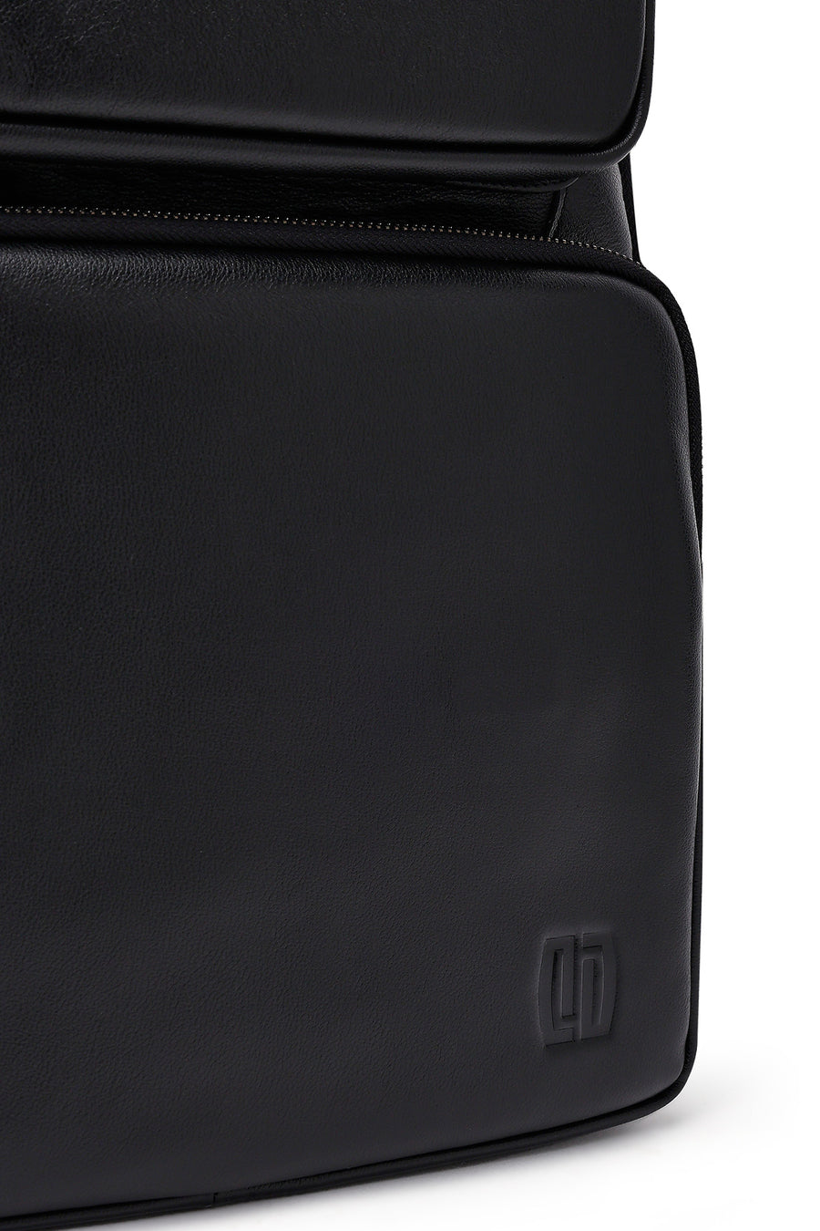 Men's Black Leather Backpack
