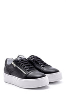 Men's Leather Zipper Detailed Sneaker | Derimod