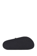 Men's Khaki Double Buckle Nubuck Leather Slippers | Derimod