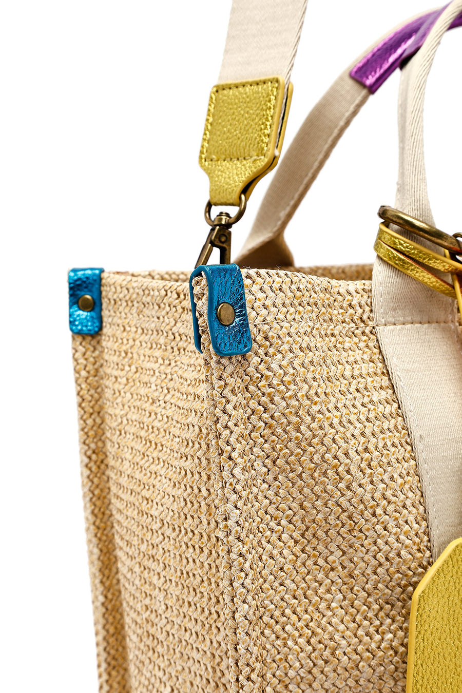 Women's Beige Long Strap Straw Shoulder Bag