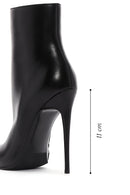 Women's Black Leather Thin Heeled Boots | Derimod