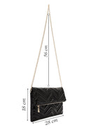 Women's Black Long Chain Strap Quilted Clutch Bag | Derimod