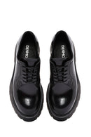 Women's Black Lace-Up Leather Oxford Shoes | Derimod