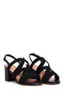 Women's Black Ankle Strap Heeled Sandals | Derimod