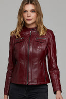 Celia Women's Leather Jacket | Derimod