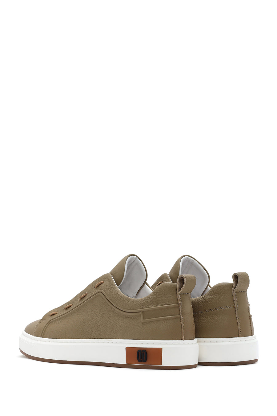 
Men's Beige Lace-Up Leather Sneaker
