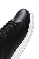 Men's Black Leather Thick Soled Sneaker | Derimod