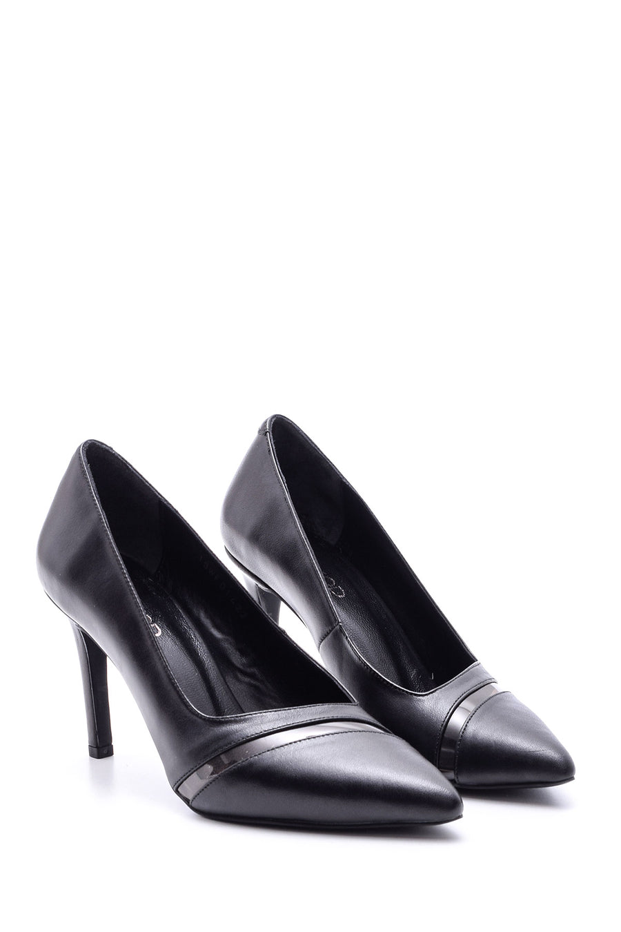Kadın Şeffaf Detaylı Deri Stiletto