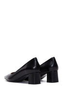 Women's Black Leather Low Heeled Shoes | Derimod