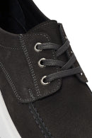 Men's Gray Lace-Up Nubuck Leather Casual Loafer | Derimod