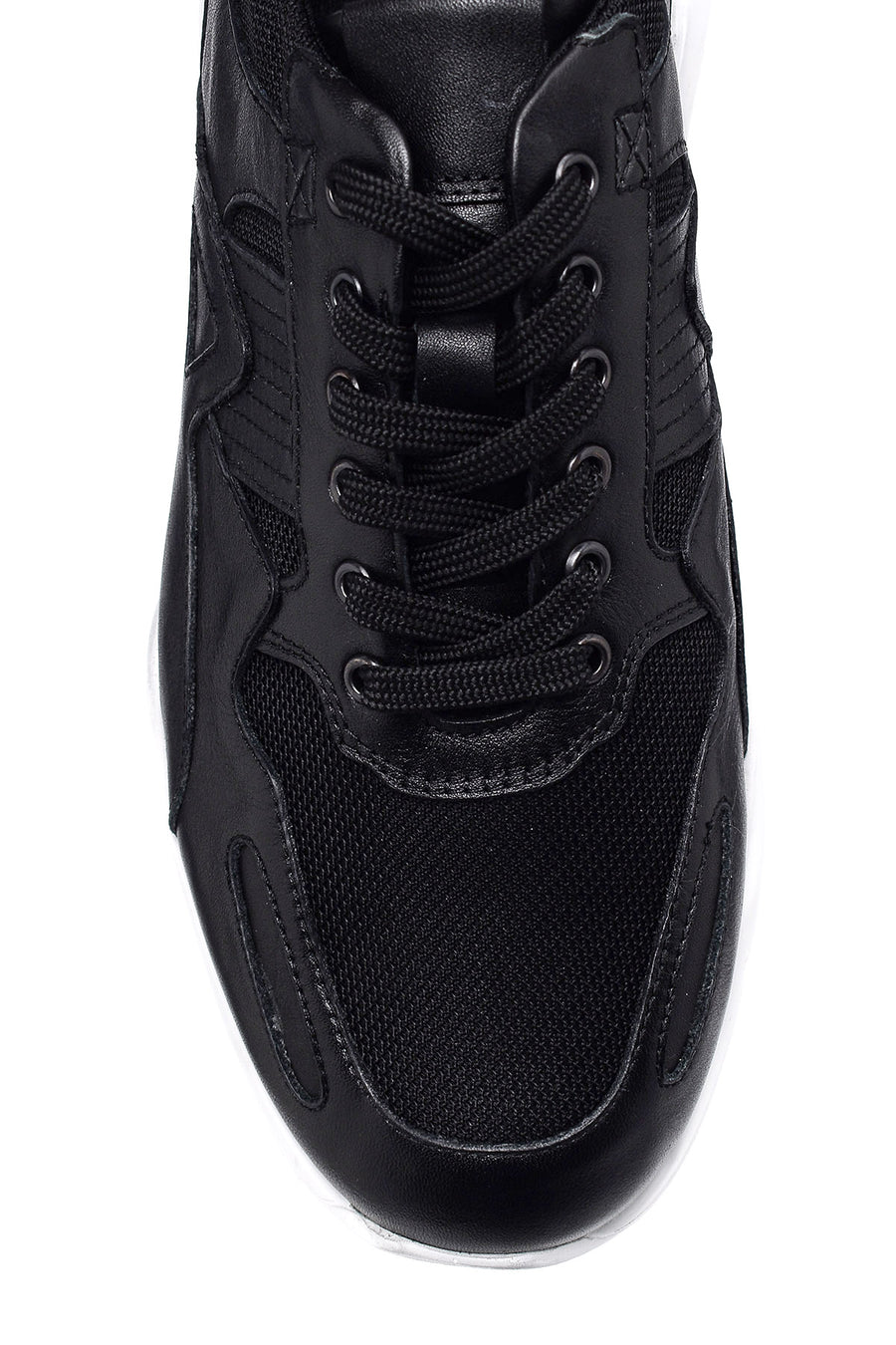 Men's High-Sole Leather Sneaker
