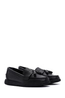 Women's Black Leather Comfort Loafer | Derimod