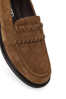 Kadın Taba Süet Deri Maskülen Loafer | Derimod