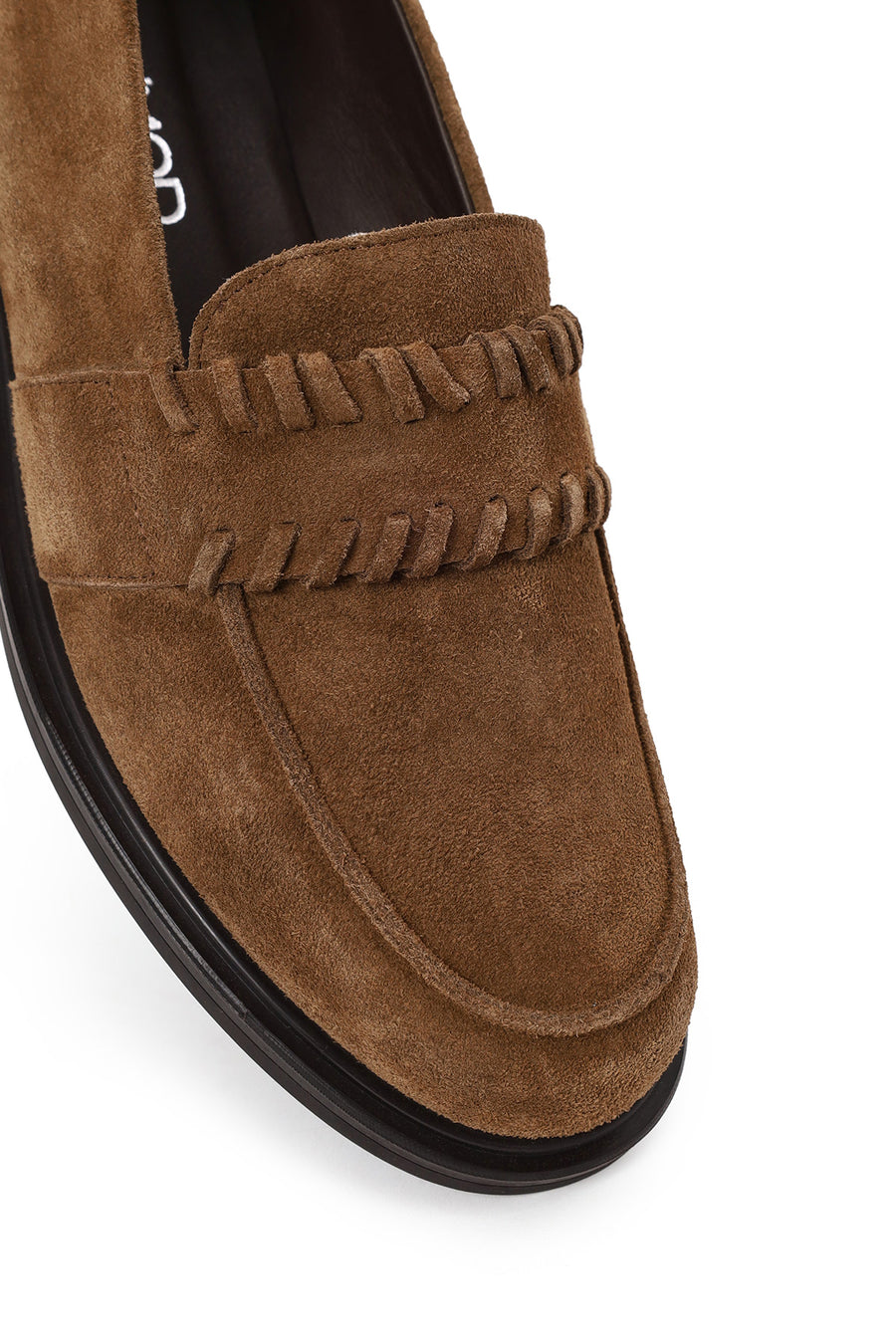 Woman Tan Suede Masculine Loafer