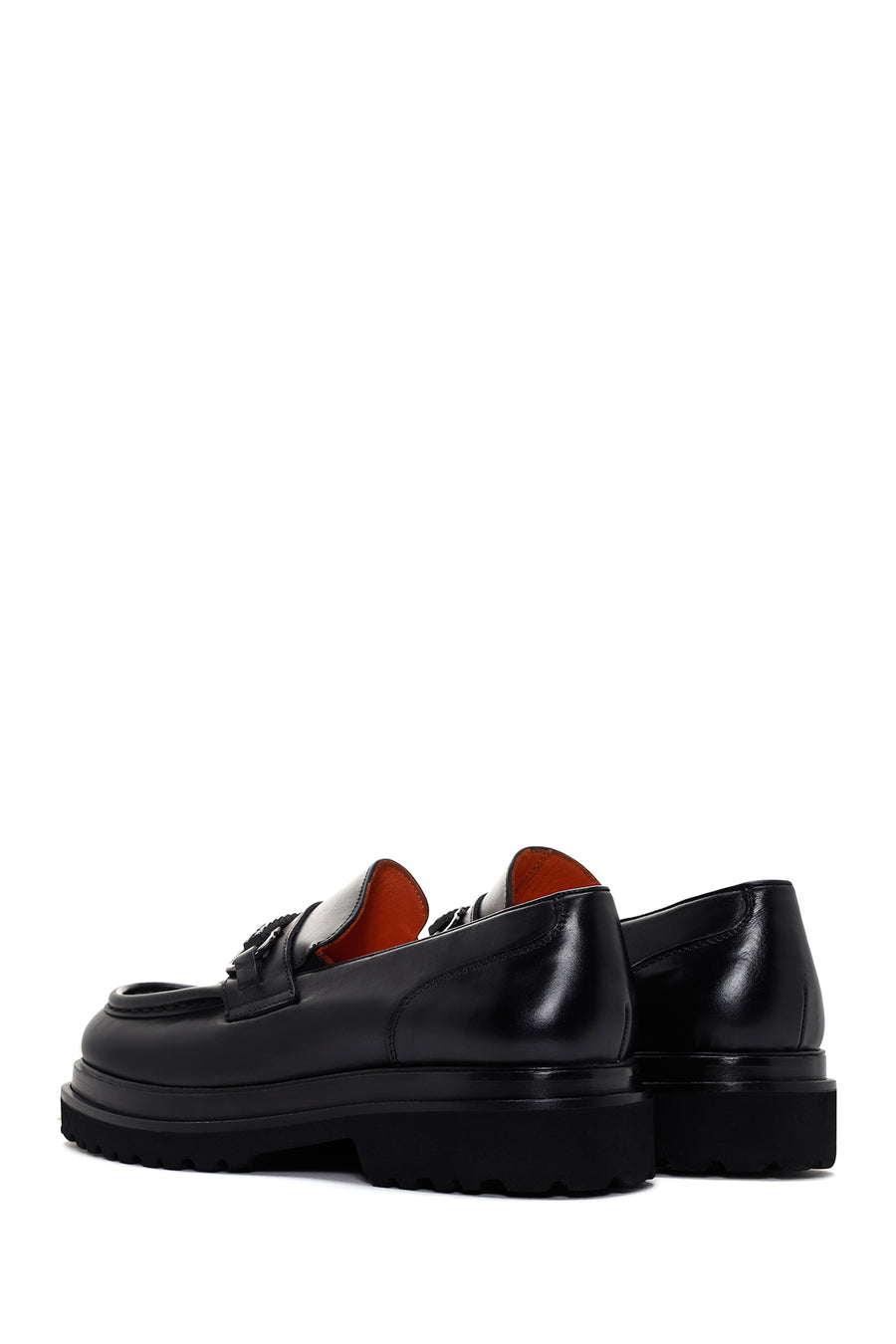Erkek Siyah Deri Tokalı Casual Loafer