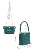 Women's Green Quilted Handbag | Derimod