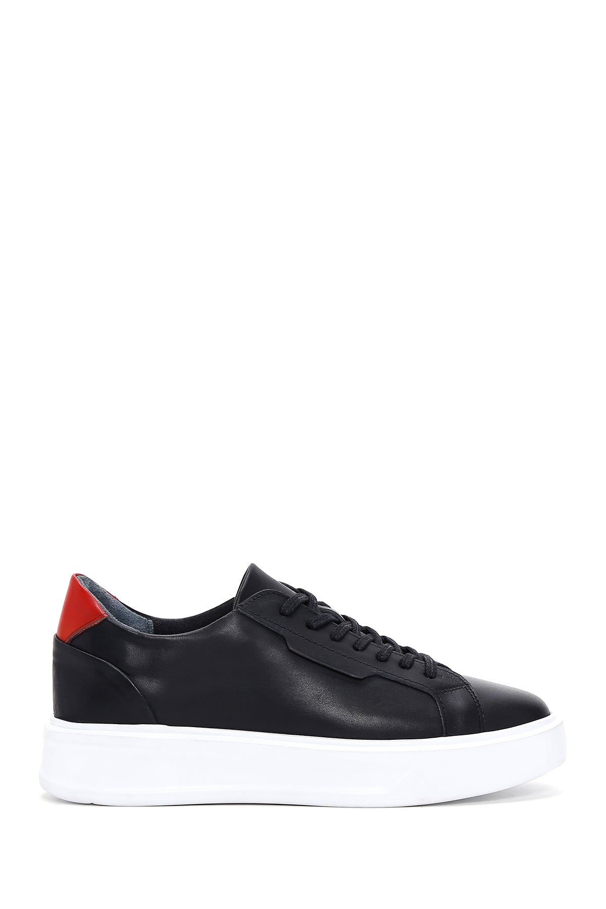 Men's Black Leather Thick Soled Sneaker 23SFD693718 | Derimod