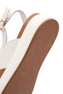 Women's Cream Ankle Strap Leather Sandals | Derimod