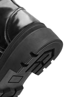 Men's Black Zippered Leather Combat Boots | Derimod