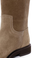 Women's Brown Suede Leather Boots | Derimod