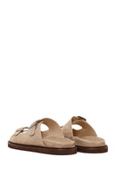 Male Beige Strappy Suede Slipper | Derimod