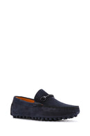 Derimod Fly Men's Navy Blue Suede Leather Loafer | Derimod