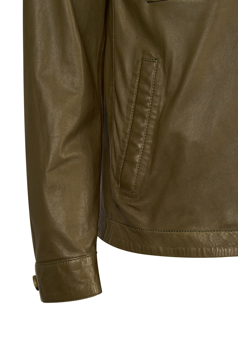 Modric Male Green Leather Jacket
