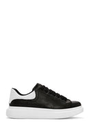 Men's Black Lace-up Thick-Sole Leather Sneaker | Derimod