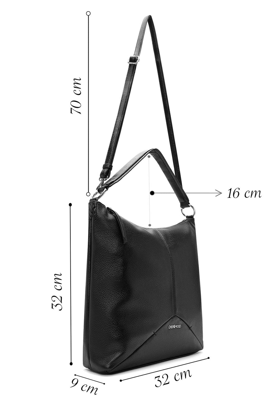 Women's Black Long Strap Shoulder Bag