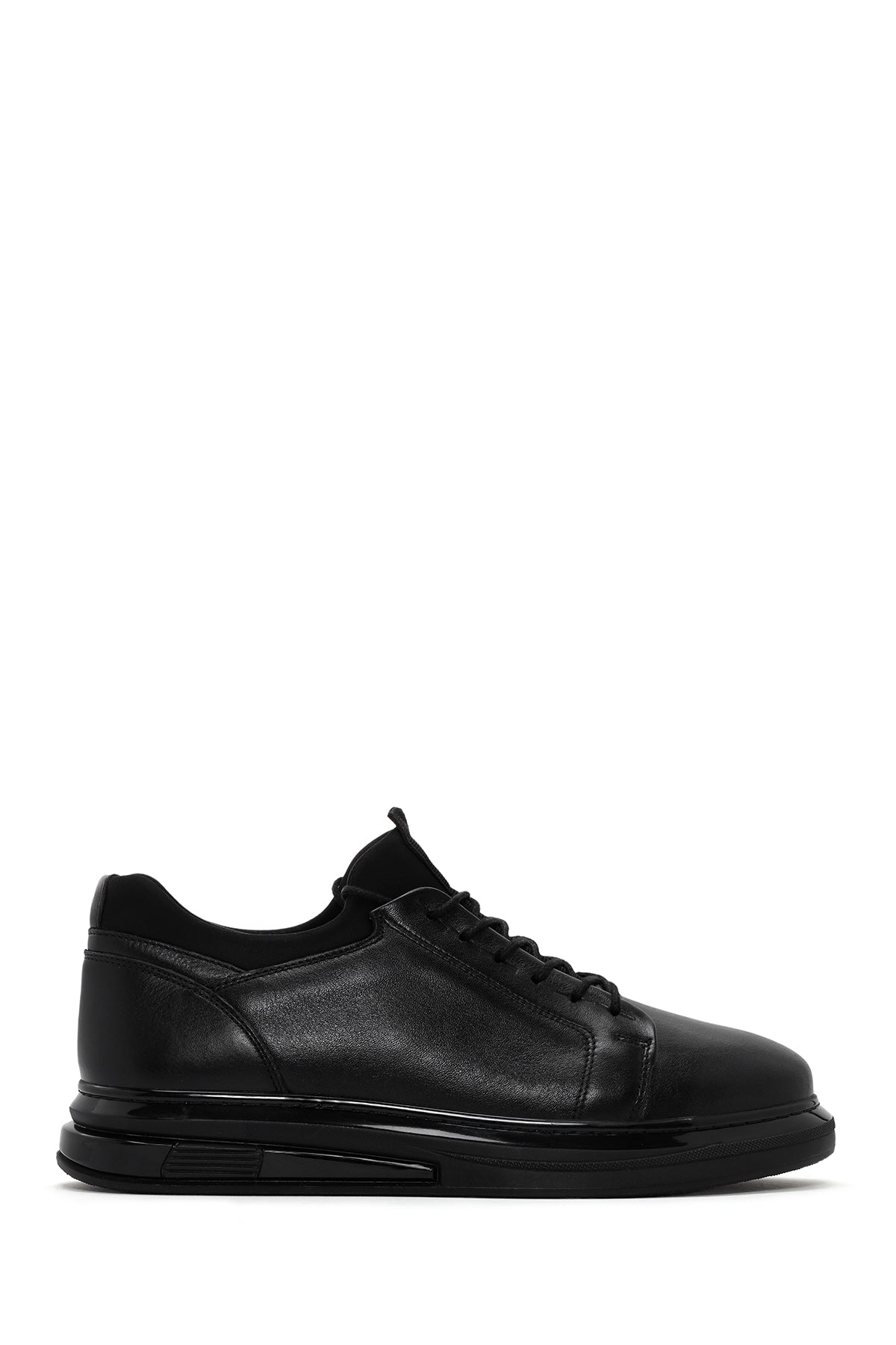 Men's Black Thick Sole Lace Up Leather Sneaker 25SFD674518 | Derimod