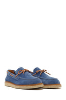 Men's Navy Blue Leather Casual Shoes | Derimod