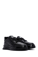 Men's Black Leather Thick Soled Sneaker | Derimod