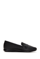 Women's Black Leather Comfort Loafers | Derimod