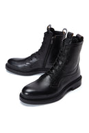 Men's Black Leather Boots | Derimod