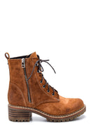 Women's Tan Suede Leather Boots | Derimod
